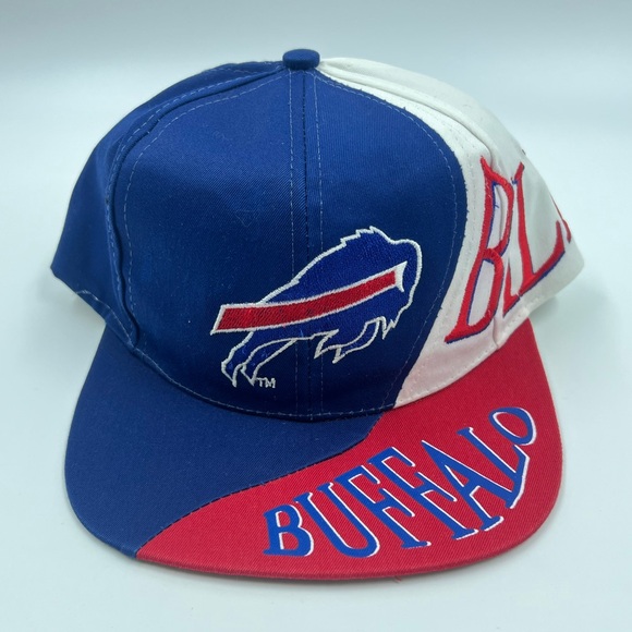Vintage 80s/90s NFL Buffalo Bills Drew Pearson Tri-Color Wave SnapBack Hat